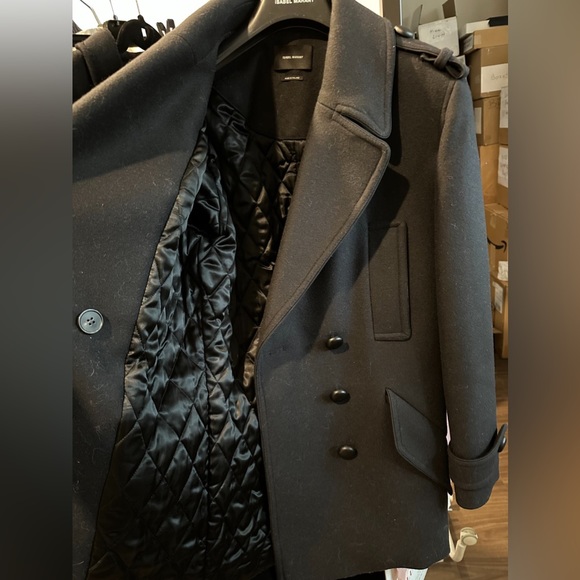 Isabel Marant Karly NAVY Wool Coat - Picture 2 of 10